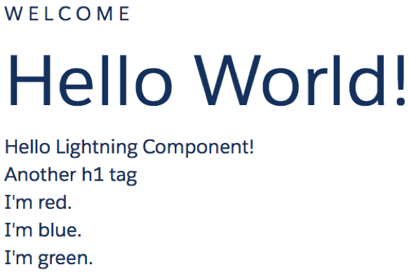 Hello World Lightning component