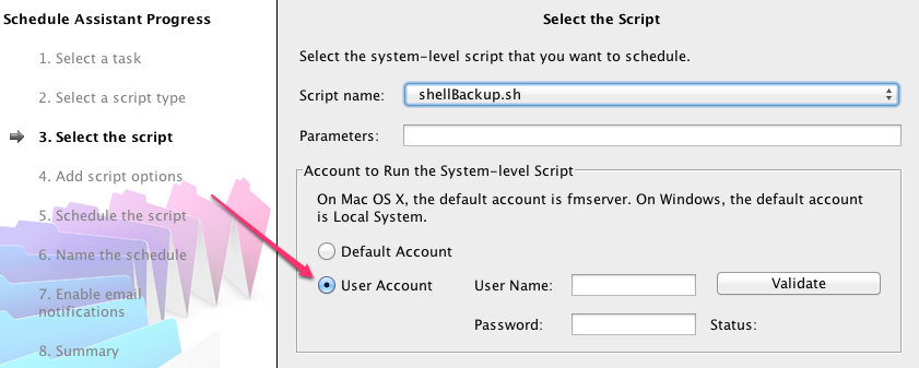 filemaker server backup path