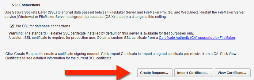 filemaker server 14 ssl certificate