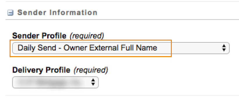 Figure 22 - Use the Sender Profile in the Send Information section