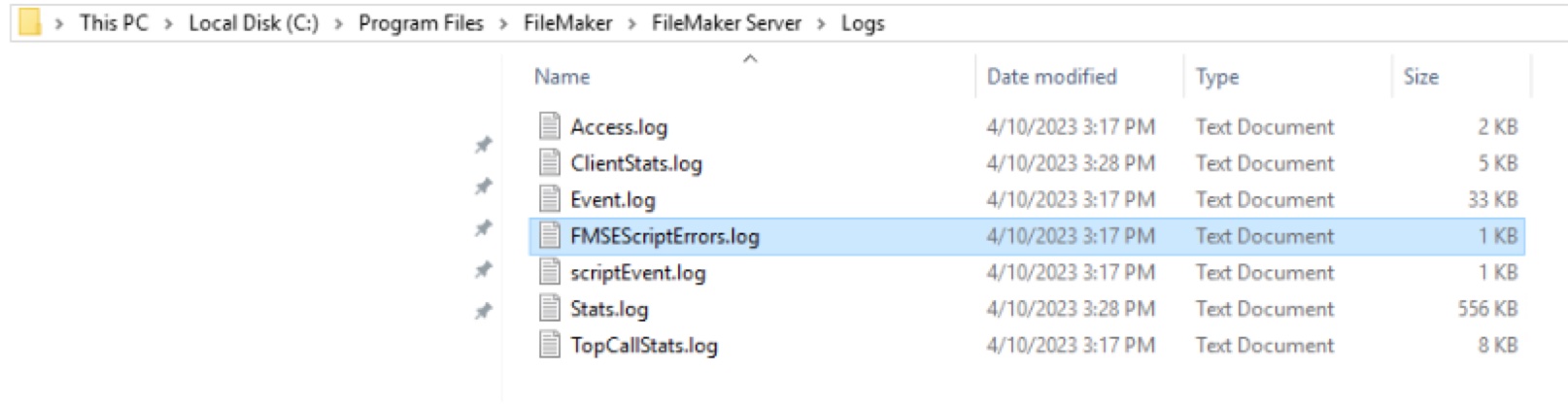 Extra Logging Options in FileMaker Server 2023