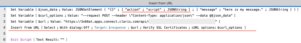 Using the 'Insert from URL' script step