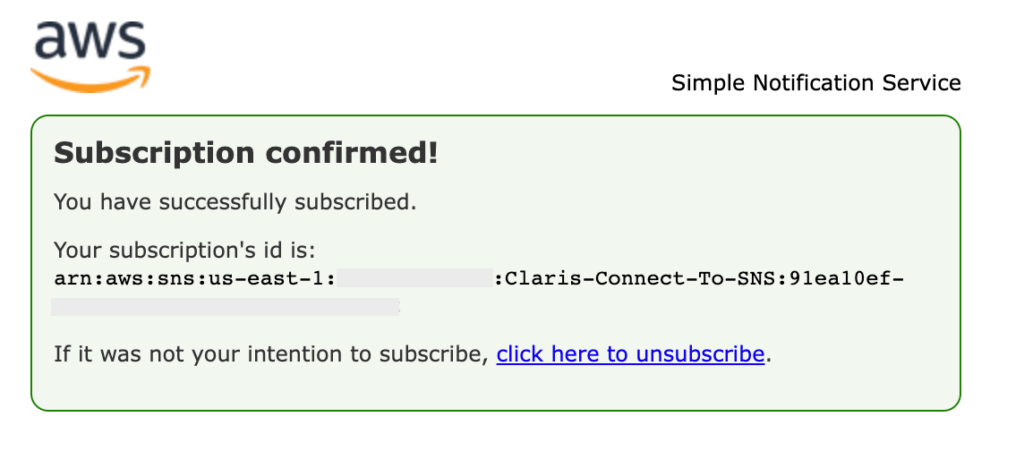 Confirmation email with a link to confirm your subscription