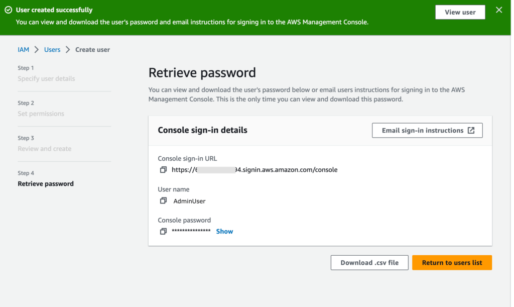 Make note of the security credentials and save to your password manager or other safe place