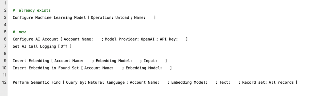 AI scripts steps available in FileMaker 21.