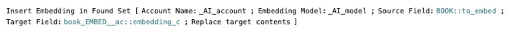 Creating an embedding for each record in the table in a script step.