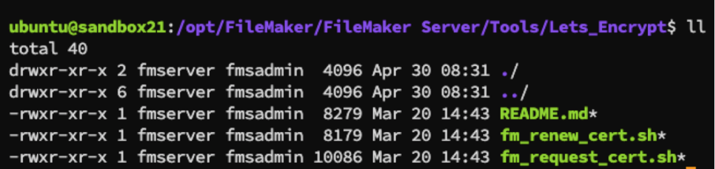 Files in the FileMaker Server > Tools > Lets_Encrypt folder