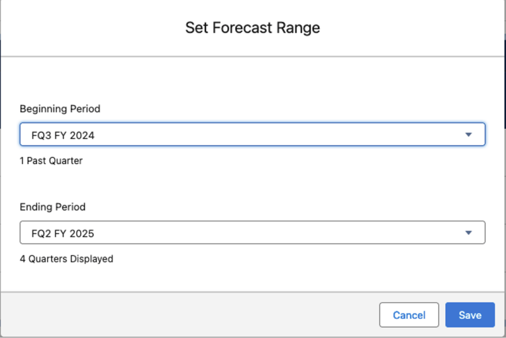 Setting the Forecast range