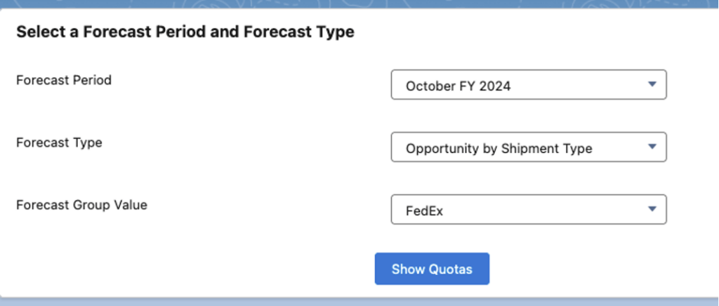 Setting up Forecast quotas